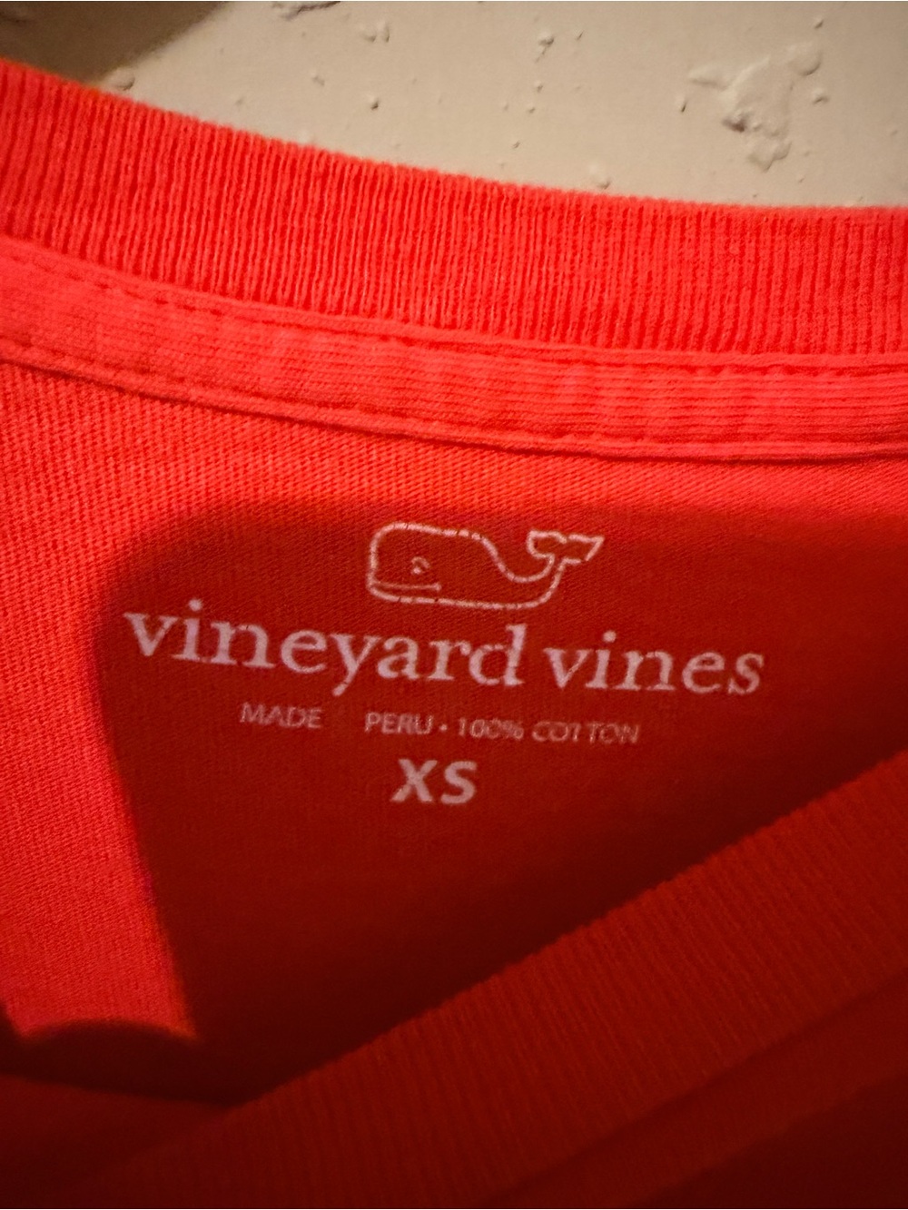 Vineyard Vines Coral V-Neck Long Sleeve Tee Shirt